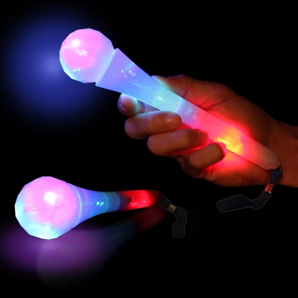 9" white plastic novelty microphone with LED light up action and... from ASI 42016 Brighter Promotions Inc