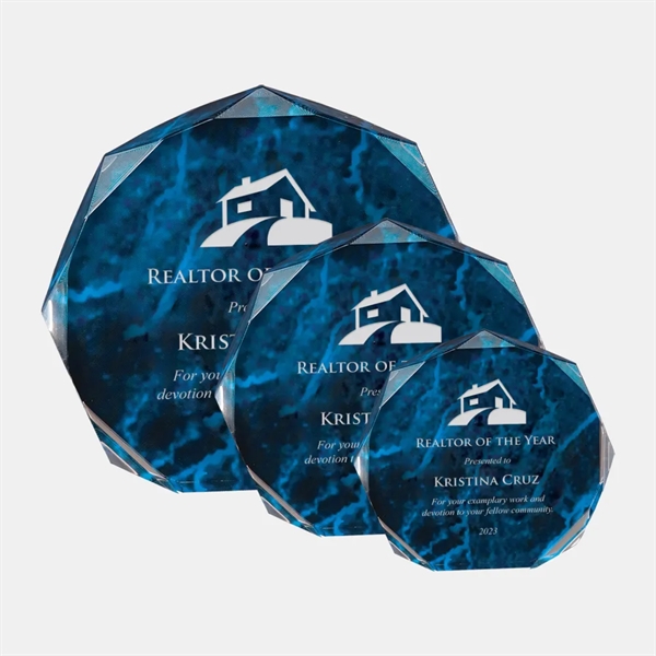 Blue Marble Octagon Acrylic Award... from ASI 47791 Best Deal Awards