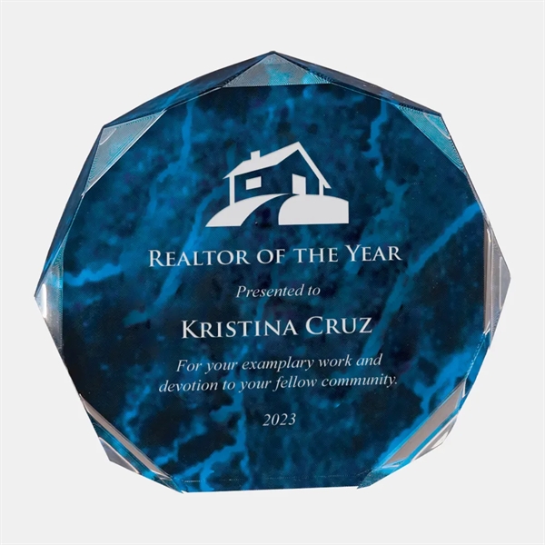 Blue Marble Octagon Acrylic Award... from ASI 47791 Best Deal Awards