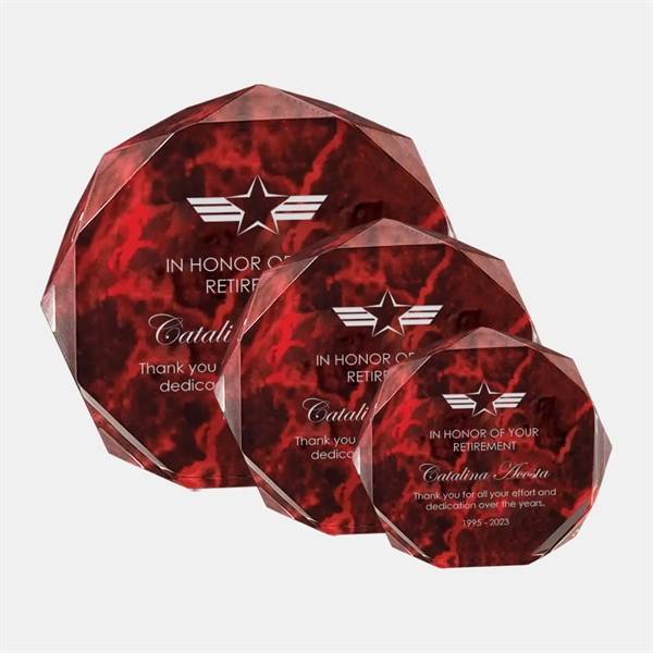 Red Marble Octagon Acrylic Award... from ASI 47791 Best Deal Awards