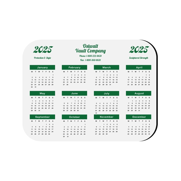 6" x 8" Rectangle shape hard top calendar mouse pad, 1/8"... from ASI 93520 Ventura Inc