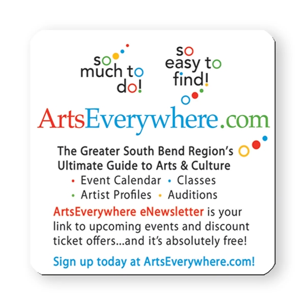 Rounded square shape stickless hand fan printed on 16 point coated... from ASI 93520 Ventura Inc