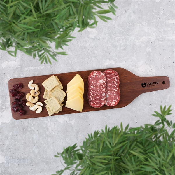 Bamboo charcuterie board is made from carbonized Bamboo.... from ASI 61966 HPG / Beacon Promotions