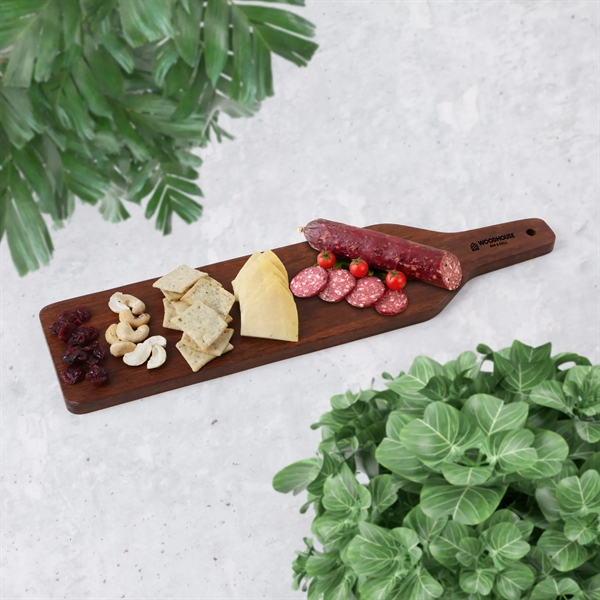 Bamboo charcuterie board is made from carbonized Bamboo.... from ASI 61966 HPG / Beacon Promotions