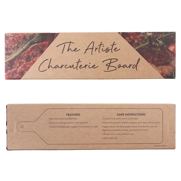 Bamboo charcuterie board is made from carbonized Bamboo.... from ASI 61966 HPG / Beacon Promotions