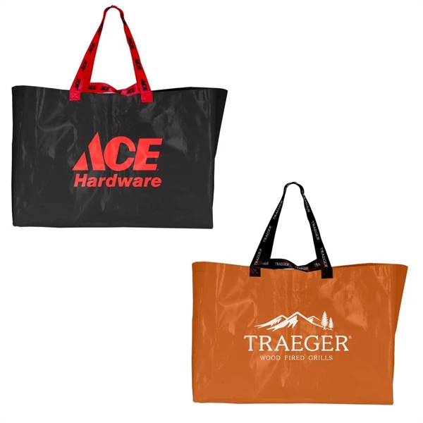 Laminated tote bag with two different sized handles.... from ASI 88060 Snugz/USA Inc