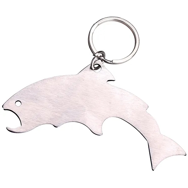 Trout stainless steel bottle opener with key chain.... from ASI 74585 Nu Promo International / Nu Promo Line