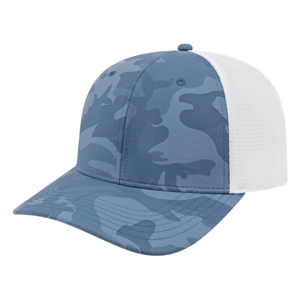 Medium profile six panel structured cap with a modified flat visor... from ASI 43792 Cap America Inc
