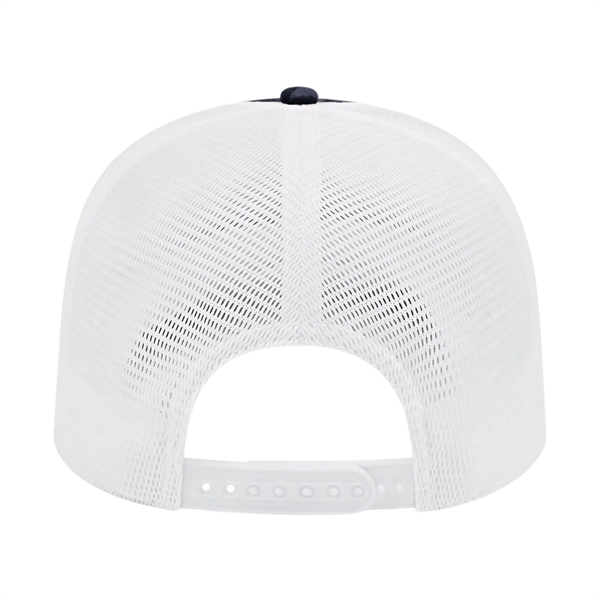 Medium profile six panel structured cap with a modified flat visor... from ASI 43792 Cap America Inc