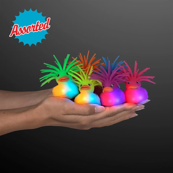 Light Up Crazy Hair Puffer Ducks... from ASI 34194 ALightPromos / Alight Promotional Products