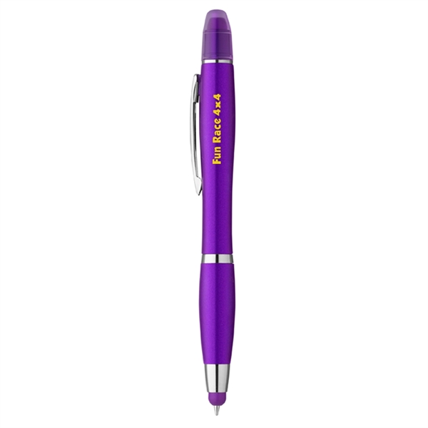 3-in-1 Plastic Ballpoint Pen with Highlighter and Soft Touch Stylus... from ASI 31517 Admart Products / Admart Line