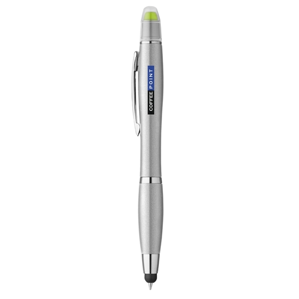 3-in-1 Plastic Ballpoint Pen with Highlighter and Soft Touch Stylus... from ASI 31517 Admart Products / Admart Line