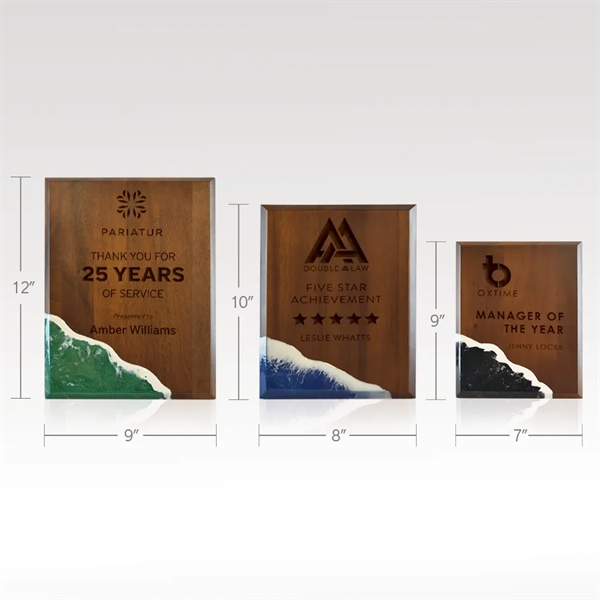 Our Natural Edge plaques feature artisan-crafted acacia wood with eco-friendly resin... from ASI 93986 Visions/Awardcraft