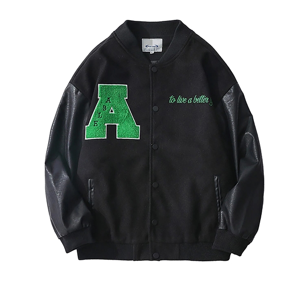 Varsity jacket with seven buttons, a knit collar, knit cuffs, a... from ASI 90807 Tekweld