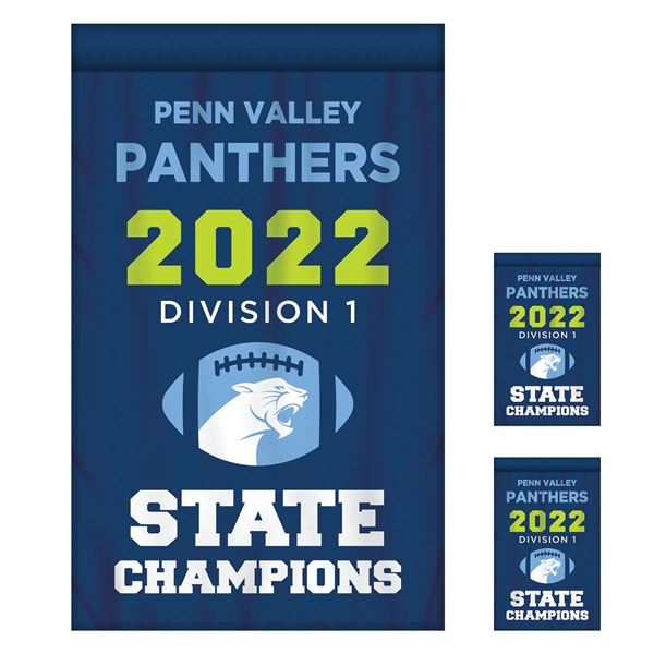 Full Color, Full Custom Sports Championship Banner Double Sided Straight Cut... from ASI 80228 Quinn