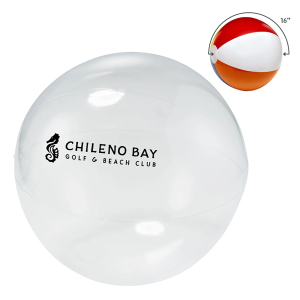 16" translucent PVC inflatable beach ball.... from ASI 63549 Jornik Manufacturing Corp / Jornik