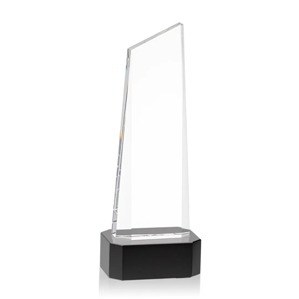 The thick Optical Crystal Belmont Tower VividPrint™ Award features a slanted... from ASI 84592 St Regis Group / St Regis