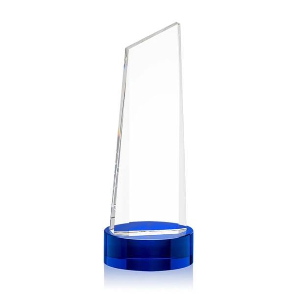 The thick Optical Crystal Belmont Tower VividPrint™ Award features a slanted... from ASI 84592 St Regis Group / St Regis