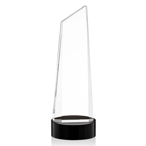 The thick Optical Crystal Belmont Tower Award on Base features a... from ASI 84592 St Regis Group / St Regis