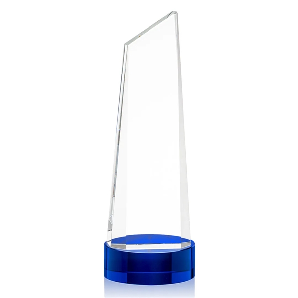 The thick Optical Crystal Belmont Tower Award on Base features a... from ASI 84592 St Regis Group / St Regis