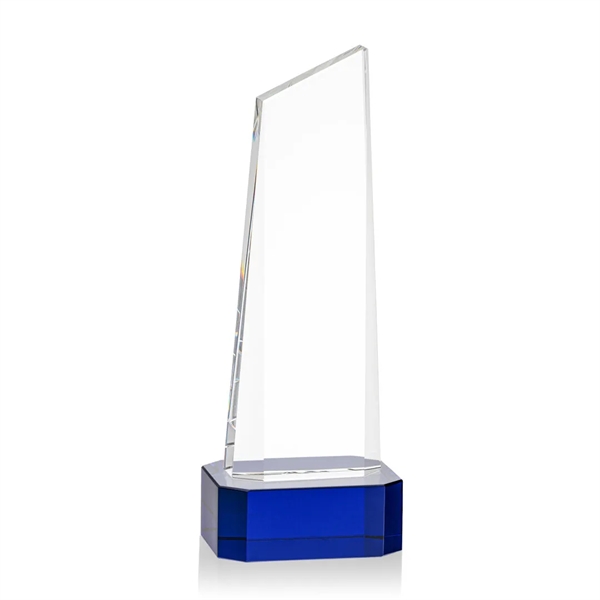 The thick Optical Crystal Belmont Tower VividPrint™ Award features a slanted... from ASI 84592 St Regis Group / St Regis