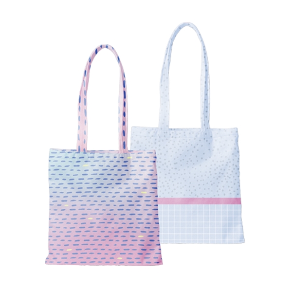 Small, square flat tote made of 4cp Poly that measures 13.5"... from ASI 74710 Numo