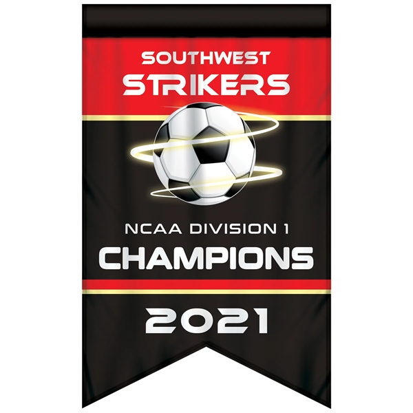 Full Color, Full Custom Sports Championship Banner Double Sided Dove Tail... from ASI 80228 Quinn