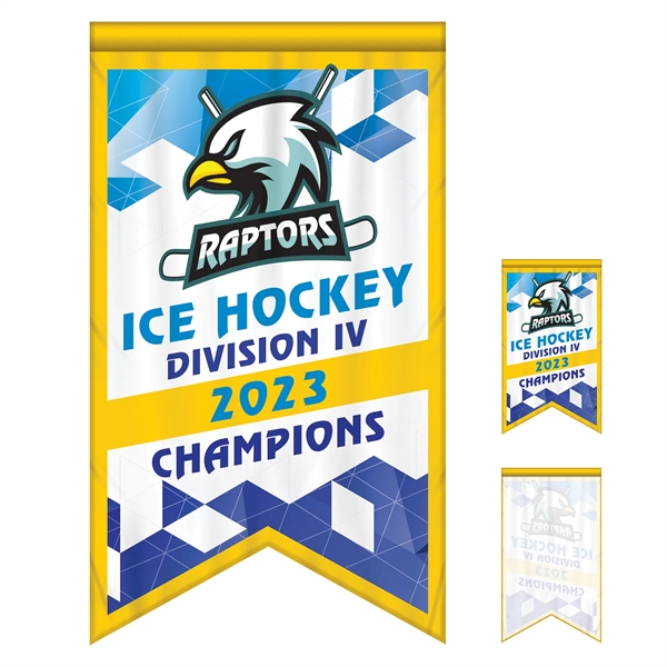 Full Color, Full Custom Sports Championship Banner Single Sided Dove Tail... from ASI 80228 Quinn