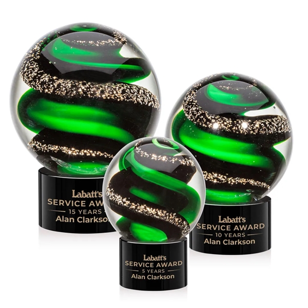Magnificent Striking Zodiac Art Glass Award features twisting ribbons of emerald... from ASI 84592 St Regis Group / St Regis