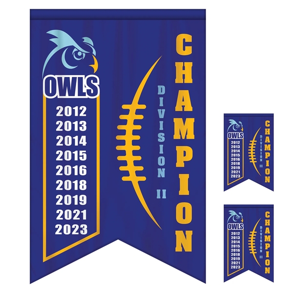Full Color, Full Custom Sports Championship Banner Double Sided Dove Tail... from ASI 80228 Quinn