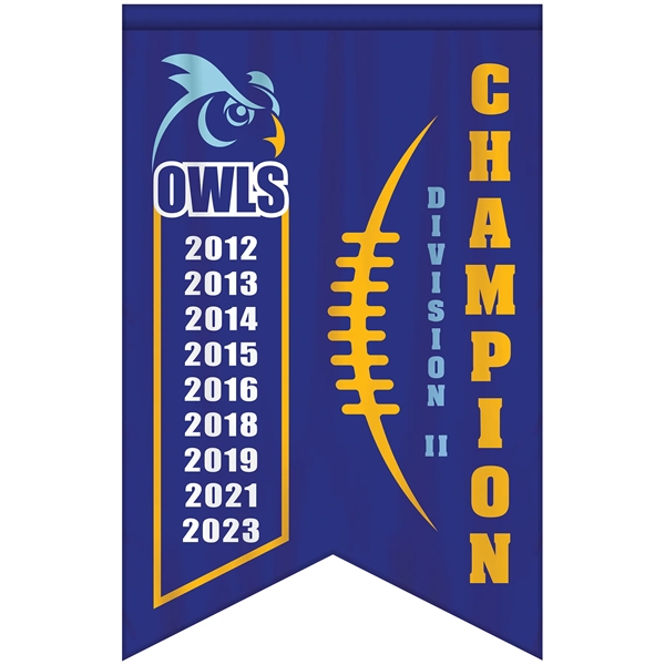 Full Color, Full Custom Sports Championship Banner Double Sided Dove Tail... from ASI 80228 Quinn