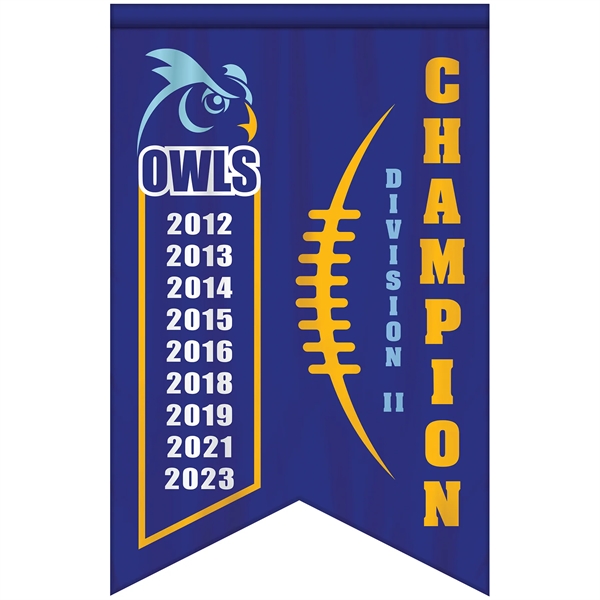 Full Color, Full Custom Sports Championship Banner Double Sided Dove Tail... from ASI 80228 Quinn