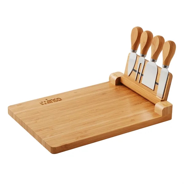 Magnetic cheese charcuterie board set with bamboo tray, flip-up magnetic utensil... from ASI 52840 Evans Manufacturing