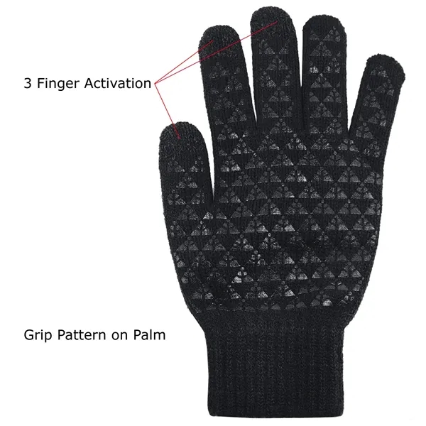 Deluxe acrylic knit gloves featuring conducting fiber on three fingertips for... from ASI 90160 Suntex Industries