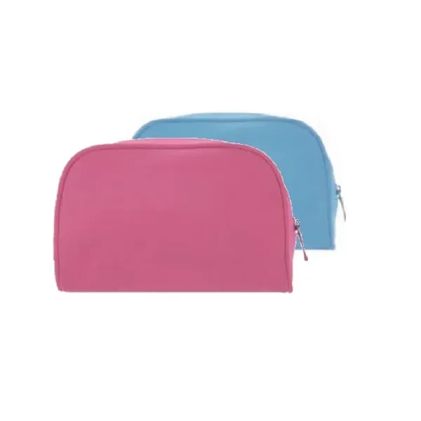 Personalized micro fabric cosmetic bag with zipper closure across top.... from ASI 31977 Adline Industries Inc