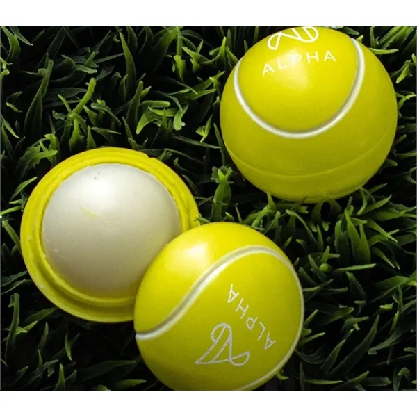 Tennisball lip balm ball moisturizer plus 1 color pad imprint on... from ASI 37218 Athena Promo (tm)