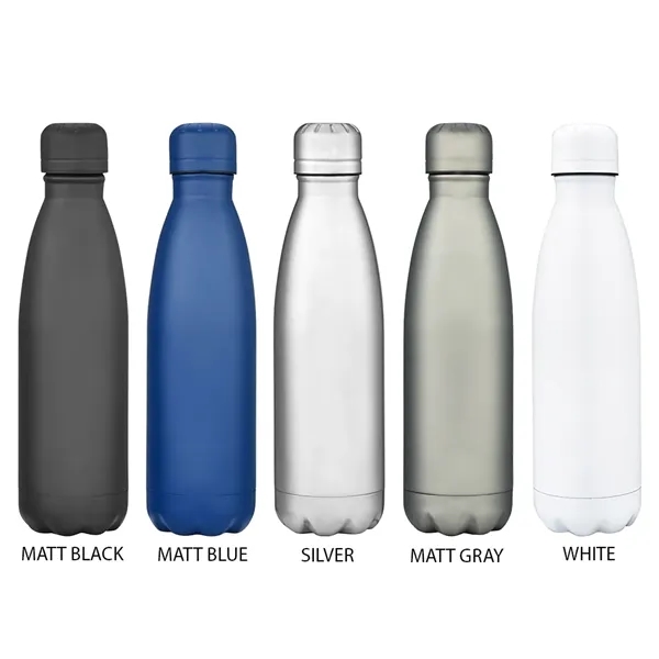 10" x 2.7" 17-ounce capacity stainless steel soda bottle-shaped insulated sports... from ASI 36558 Aprons, Etc.