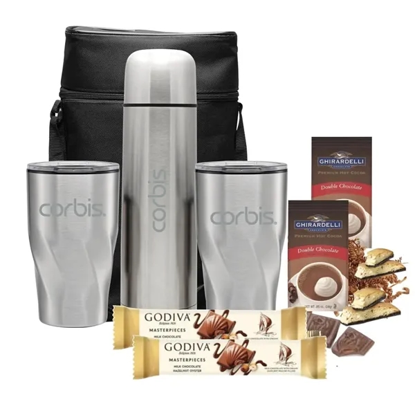 Stainless Tumblers, Beverage Carrier and Snacks... from ASI 89971 Stuff A Mug
