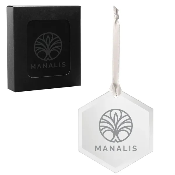 Decorative glass ornaments with silver cord, customization and gift box.... from ASI 62190 Illini