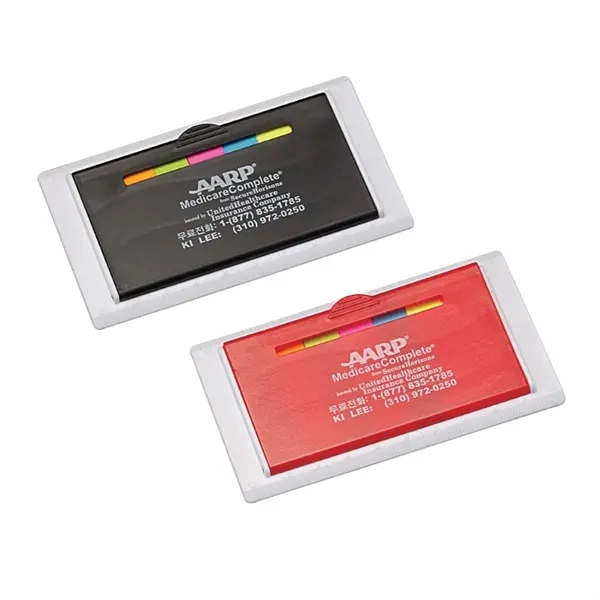 Refillable 4" ruler with seven neon-colored sticky note pads and approximately... from ASI 57655 STOPNGO Line