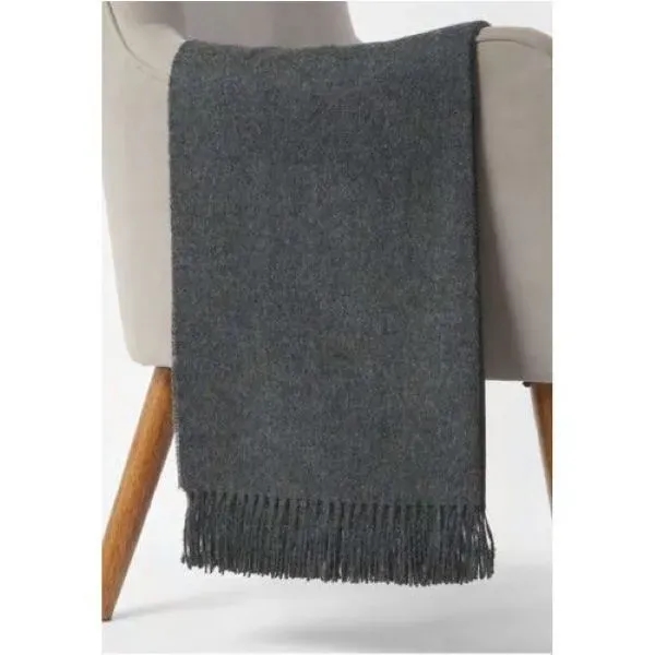 Charcoal grey luxury cashmere blend throw blanket... from ASI 98085 Wolfmark