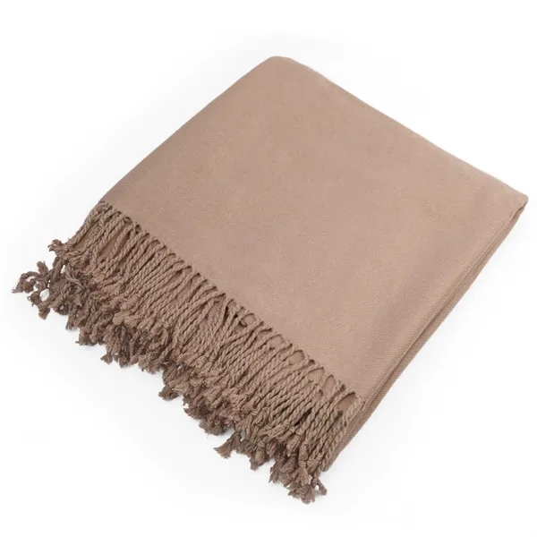 Camel brown fringed bamboo throw blanket... from ASI 98085 Wolfmark