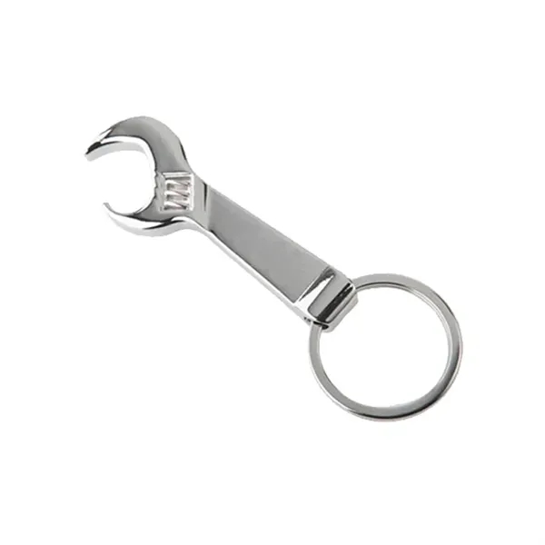 Metal wrench shaped shiny nickel finish key holder with bottle opener.... from ASI 31517 Admart Products / Admart Line