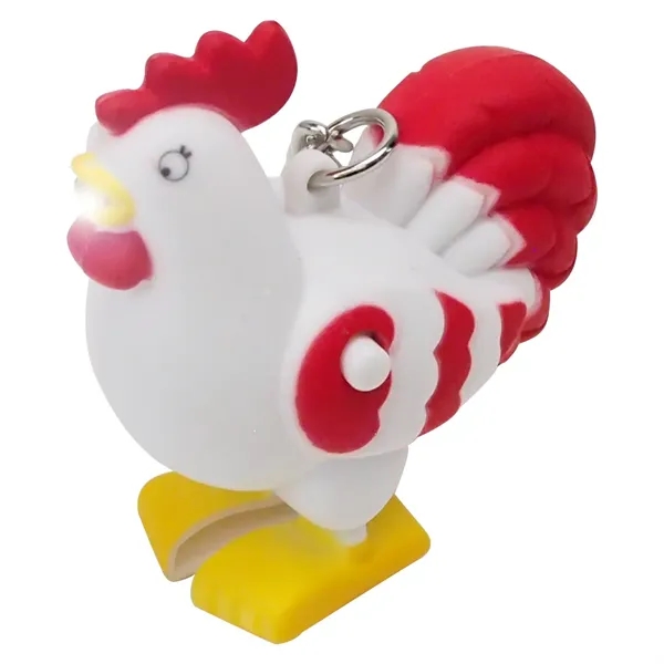 Plastic crowing rooster LED light keychain. Super bright LED light turns... from ASI 31517 Admart Products / Admart Line