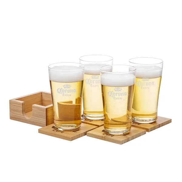 Our Beer Glass & Bamboo Coaster Sets are an exquisite gift... from ASI 84592 St Regis Group