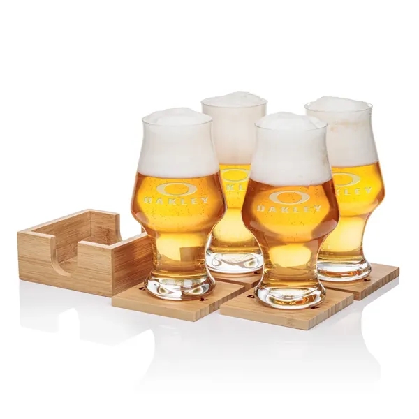 Our Beer Glass & Bamboo Coaster Sets are an exquisite gift... from ASI 84592 St Regis Group