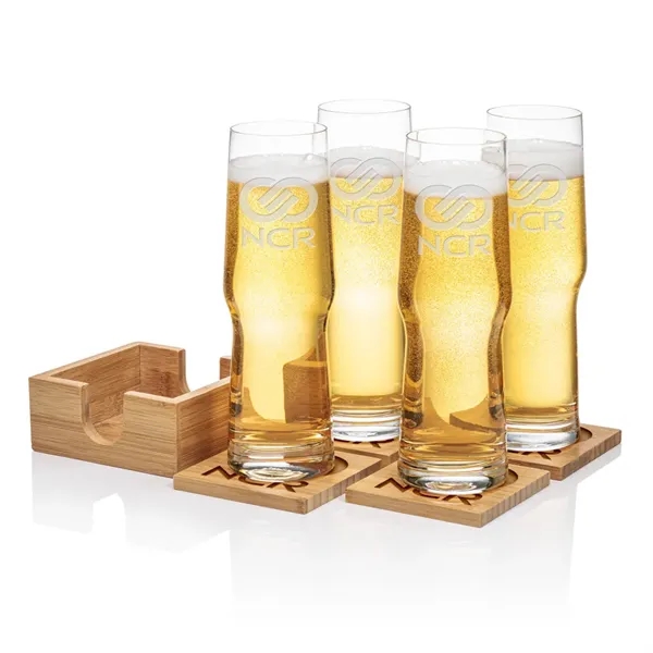 Our Beer Glass & Bamboo Coaster Sets are an exquisite gift... from ASI 84592 St Regis Group