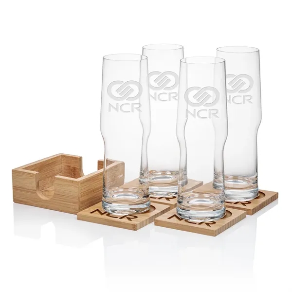 Our Beer Glass & Bamboo Coaster Sets are an exquisite gift... from ASI 84592 St Regis Group