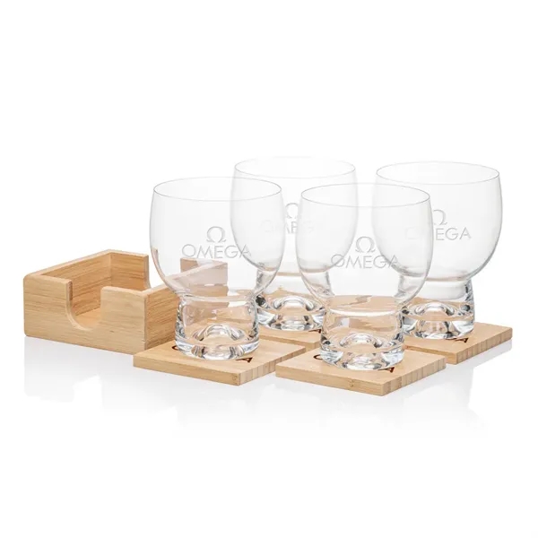 Our Beer Glass & Bamboo Coaster Sets are an exquisite gift... from ASI 84592 St Regis Group