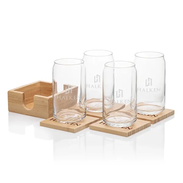 Our Beer Glass & Bamboo Coaster Sets are an exquisite gift... from ASI 84592 St Regis Group